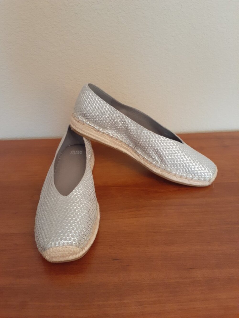 Eileen Fisher Petals Metallic Espadrilles Flats
